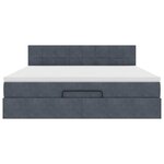 VidaXL Cadre de lit ottoman avec matelas gris foncé 160x200 cm velours