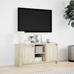 vidaXL Meuble TV avec LED chêne sonoma 100x34x50 cm bois d'ingénierie