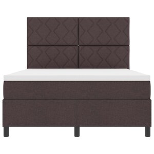 vidaXL Lit à ressorts avec matelas Marron foncé 160 x 200 cm tissu