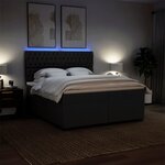 vidaXL Sommier à lattes de lit avec matelas Noir 200x200 cm Tissu