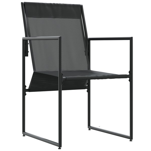 vidaXL Set de 4 fauteuils de jardin noirs avec coussins
