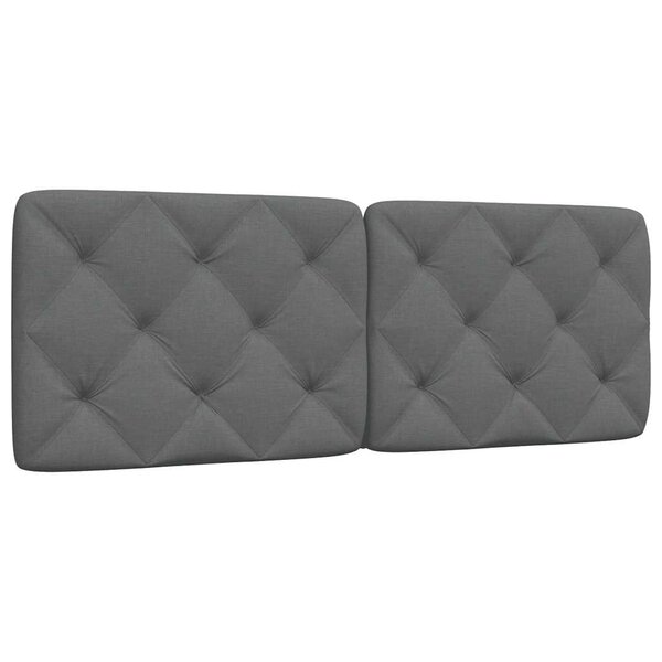 vidaXL Coussin de tête de lit gris foncé 120 cm tissu