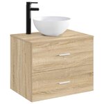 vidaXL Lavabo de salle de bains Noir Mat 35 5 x 35 5 x 14 5 cm métal