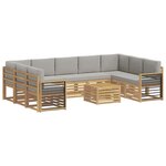 vidaXL Ensemble de canapés d'extérieur 10 pc Blanc et gris clair
