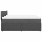 vidaXL Sommier à lattes de lit avec matelas Gris foncé 180x200cm Tissu