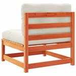 vidaXL Salon de jardin 4 Pièces avec coussins cire marron bois pin massif