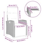 vidaXL Chaise de jardin inclinable avec table d'appoint noir polyrotin