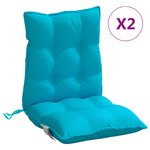 vidaXL Coussins de chaise à dossier bas lot de 2 turquoise