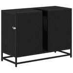 vidaXL Meuble de Lavabo de Salle de Bain Chêne noir 80 x 33 x 60 cm