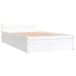 vidaXL Cadre de lit sans matelas avec tiroirs blanc
