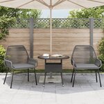 vidaXL Chaises de jardin lot de 2 avec coussins gris résine tressée