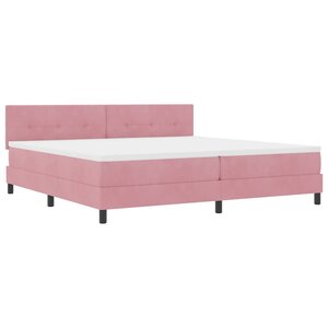 vidaXL Lit à ressort LED avec matelas Rose 200 x 200 cm Velours