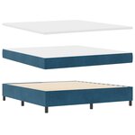 vidaXL Lit ressort avec matelas bleu foncé 180x200 cm en velours