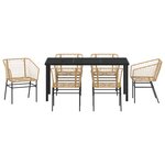 vidaXL Ensemble de 7 chaises de jardin en poly rotin marron