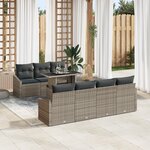 vidaXL Ensemble de canapé de jardin 8 pièces avec coussins gris en poly rattan