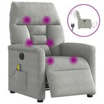 vidaXL Fauteuil inclinable de massage électrique gris clair