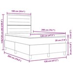 vidaXL Lit à ressort LED avec matelas Gris clair 120 x 200 cm tissu