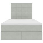vidaXL Lit avec rangement et matelas Gris clair 120 x 190 cm Velours
