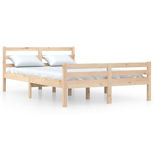 vidaXL Cadre de lit Bois massif 140x190 cm