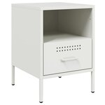 vidaXL Tables de chevet 2 Pièces blanc 36x39x50 5 cm acier laminé à froid