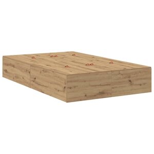 vidaXL Cadre de lit chêne artisanal 120 x 200 cm Bois d'ingénierie
