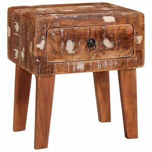 vidaXL Tables d'appoint Marron 40 x 32 x 46 cm Bois Recyclé Solide