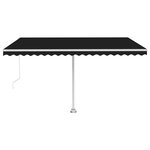 vidaXL Auvent manuel rétractable avec LED 450x350 cm Anthracite
