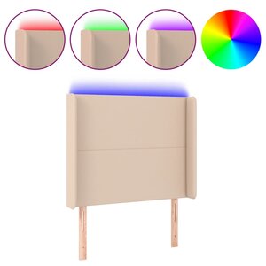 vidaXL Tête de lit à LED Cappuccino 93x16x118/128 cm Similicuir