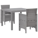vidaXL Ensemble de salle à manger pour jardin 3 Pièces Gris clair