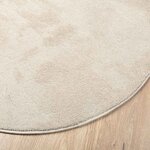vidaXL Tapis de surface ovale HUARTE Beige 80 x 150 cm 100  Polyester