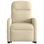 vidaXL Fauteuil inclinable de massage électrique Crème Tissu