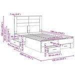 vidaXL Cadre de lit Gris Sonoma 135 x 190 cm Bois d'ingénierie