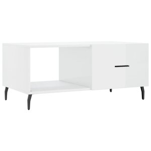 vidaXL Table basse Blanc brillant 90x50x40 cm Bois d'ingénierie