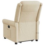 vidaXL Fauteuil inclinable de massage Crème Tissu