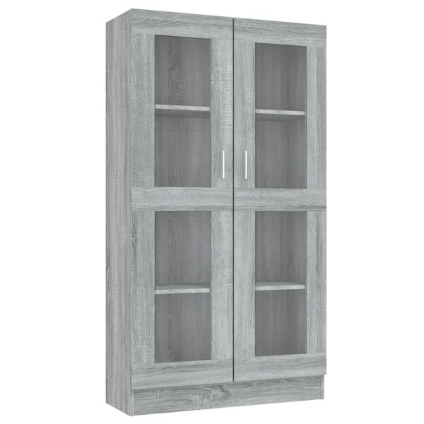vidaXL Armoire à vitrine Sonoma gris 82 5x30 5x150cm Bois d'ingénierie