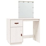vidaXL Coiffeuse avec LED Blanc 95x50x133 5 cm Bois de pin massif