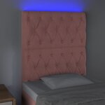 vidaXL Tête de lit à LED Rose 80x7x118/128 cm Velours