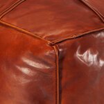 vidaXL Pouf 60 x 60 x 30 cm Brun roux Cuir véritable de chèvre