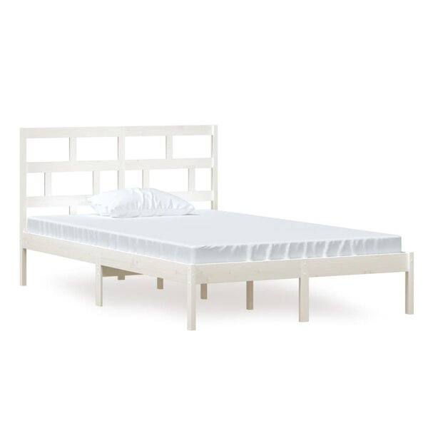 vidaXL Cadre de lit Blanc Bois de pin massif 120x200 cm