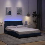 vidaXL Cadre de lit sans matelas Hanko bleu 140x190 cm tissu