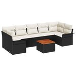 vidaXL Ensemble de canapé de jardin 8 Pièces Noir Poly rotin