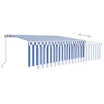 vidaXL Auvent rétractable manuel avec store 5x3 m Bleu et blanc