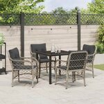 vidaXL Ensemble de salle à manger pour jardin 5 Pièces Gris clair