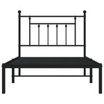 vidaXL Cadre de lit métal avec tête de lit noir 100x190 cm