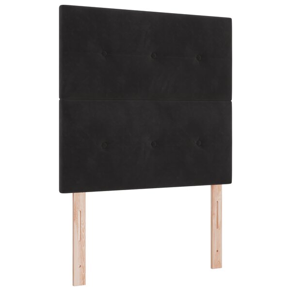 Lit box spring vidaXL avec matelas Noir 100x200 cm Velours