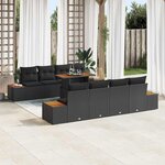 vidaXL Ensemble de salle à manger pour jardin 9 Pièces Noir  Marron