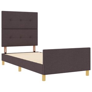 vidaXL Cadre de lit avec tête de lit Marron foncé 90 x 190 cm tissu