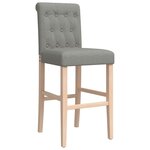 vidaXL Chaises de bar lot de 2 bois massif d'hévéa et tissu