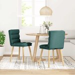 vidaXL Chaises à manger lot de 2 vert foncé tissu