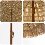 vidaXL Parasol de plage Naturel 255 x 255 x 255 cm Polyester et Acier